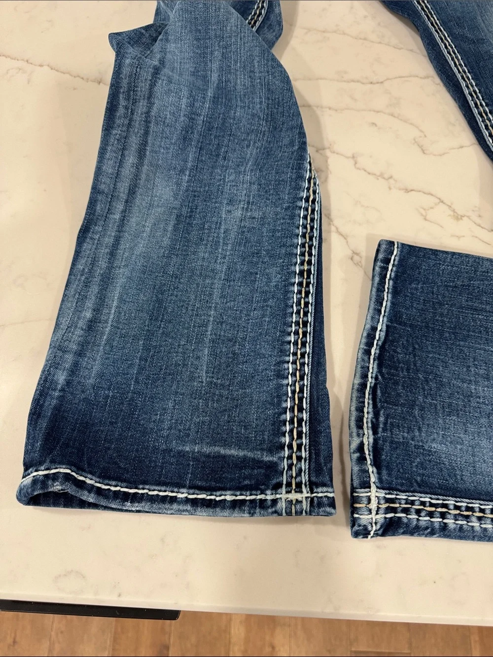 Rock Revival Women's Blue Bootcut Jeans with Embellished Back Pocket